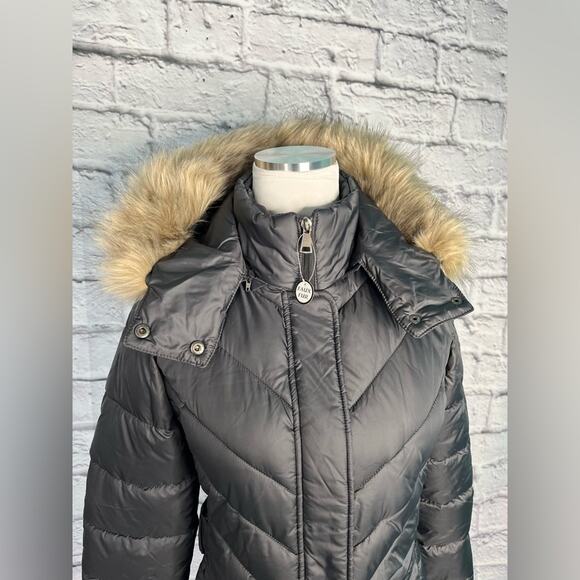 Larry Levine SALE down and feather faux fur hooded puffer coat new size XS - Picture 4 of 14